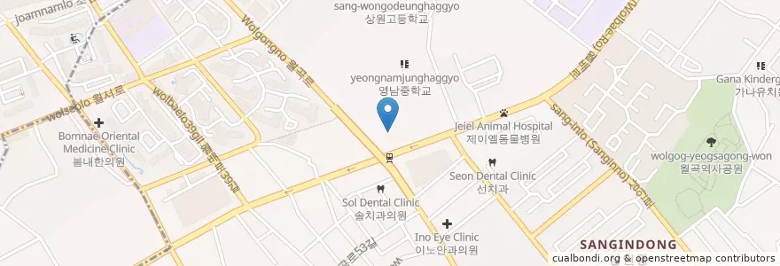 Mapa de ubicacion de KFC 상인네거리점 en Corée Du Sud, Daegu, 달서구.