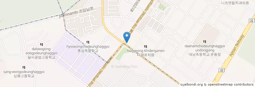 Mapa de ubicacion de 서정형외과 en Güney Kore, Daegu, 달서구, 상인동.