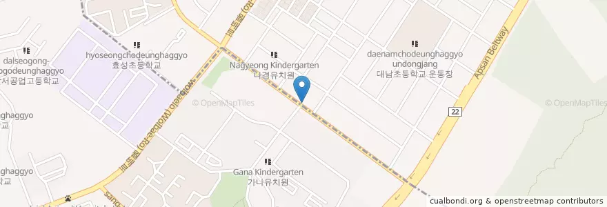 Mapa de ubicacion de 맘스터치 월촌점 en 대한민국, 대구, 달서구, 상인동.