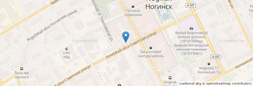 Mapa de ubicacion de Росбанк en Rusland, Centraal Federaal District, Oblast Moskou, Богородский Городской Округ.
