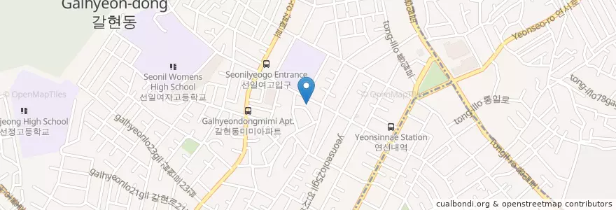 Mapa de ubicacion de 성균관유치원 en 대한민국, 서울, 은평구, 갈현2동.