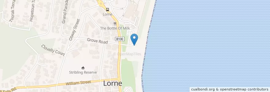 Mapa de ubicacion de Health and Hire Lorne Beach en 澳大利亚, 维多利亚州, Surf Coast Shire.