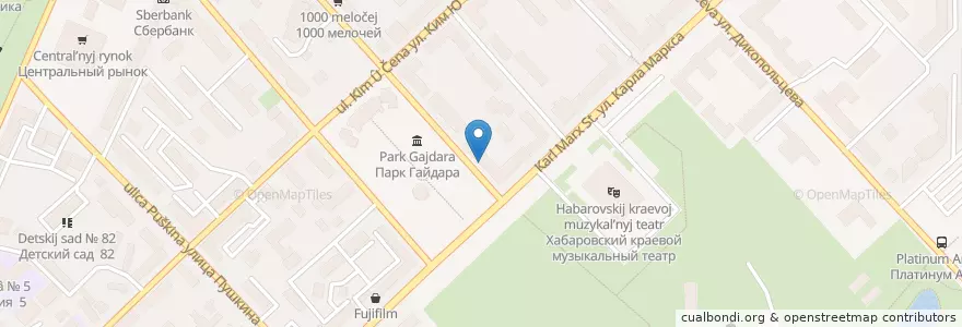 Mapa de ubicacion de Кофе-Центр en Russie, District Fédéral Extrême-Oriental, Kraï De Khabarovsk, Городской Округ Хабаровск.
