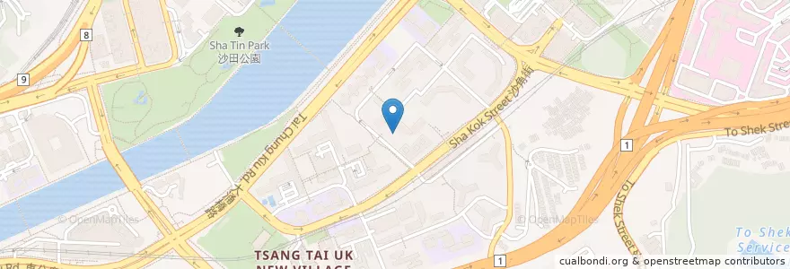 Mapa de ubicacion de 沙角街市 Sha Kok Market en Çin, Guangdong, Hong Kong, Yeni Bölgeler, 沙田區 Sha Tin District.
