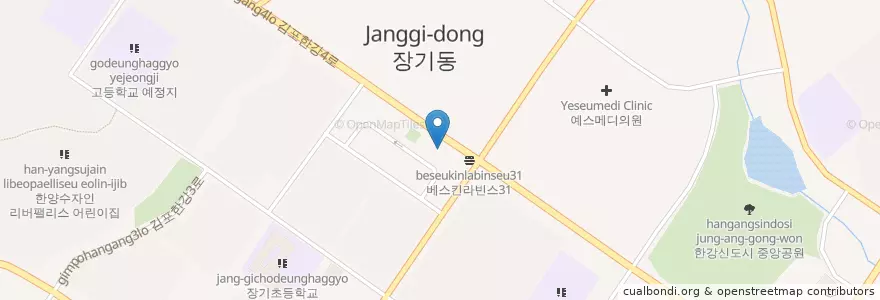 Mapa de ubicacion de 유니스소아과의원 (Yuniseusoagwa Clinic) en 韩国/南韓, 京畿道, 金浦市.