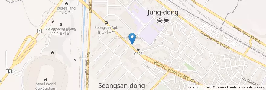 Mapa de ubicacion de 바울소아과의원 en Corea Del Sud, Seul, 마포구.