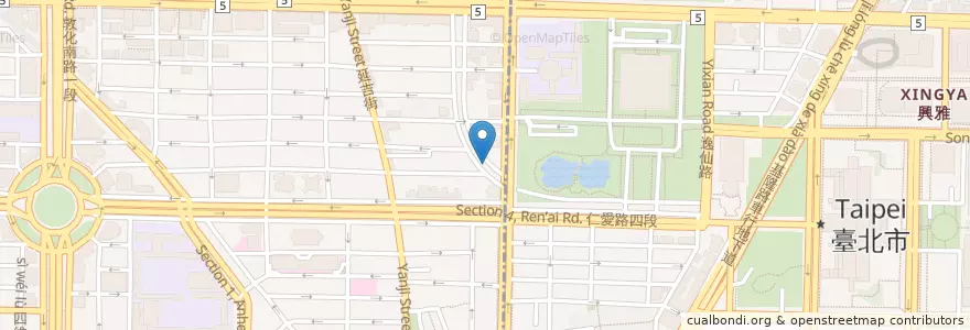 Mapa de ubicacion de 僑安地下停車場出口 en Taiwán, Nuevo Taipéi, Taipéi, 大安區.
