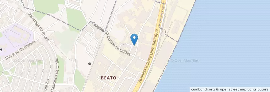 Mapa de ubicacion de Os Dois Irmãos en پرتغال, Área Metropolitana De Lisboa, Beato.
