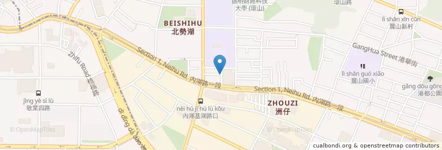 Mapa de ubicacion de 明奶奶麵疙瘩 en Tayvan, 新北市, Taipei, 內湖區.