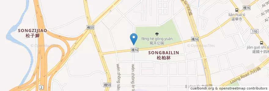 Mapa de ubicacion de 風禾公園 en 台湾, 桃園市, 桃園区.