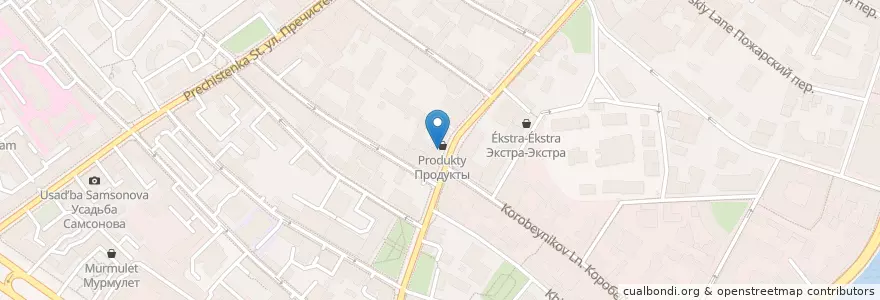 Mapa de ubicacion de Cassette en روسيا, Центральный Федеральный Округ, Москва, Центральный Административный Округ, Район Хамовники.
