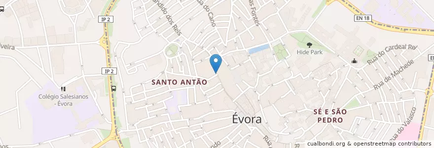 Mapa de ubicacion de Santander Totta en 葡萄牙, Alentejo, Alentejo Central, Évora, Évora, Bacelo E Senhora Da Saúde, Évora.