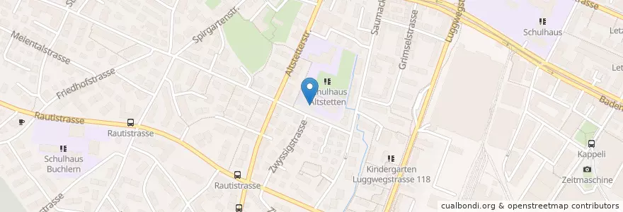 Mapa de ubicacion de Schule für Sehbehinderte en Switzerland, Zurich, District Zurich, Zurich.