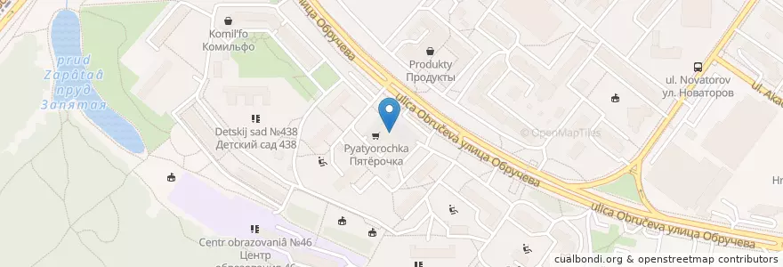 Mapa de ubicacion de Пицца Гирос en Rússia, Distrito Federal Central, Москва, Юго-Западный Административный Округ, Обручевский Район.