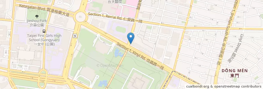 Mapa de ubicacion de 漢聲廣播電台 en تايوان, تايبيه الجديدة, تايبيه, 中正區.