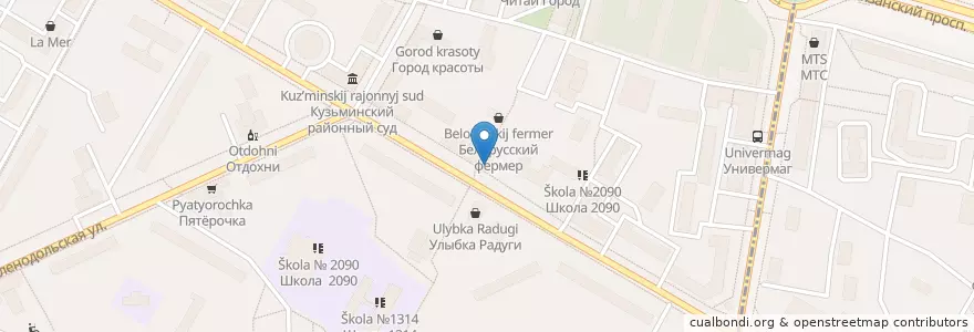 Mapa de ubicacion de Донер Кебаб en Rússia, Distrito Federal Central, Москва, Юго-Восточный Административный Округ, Рязанский Район.