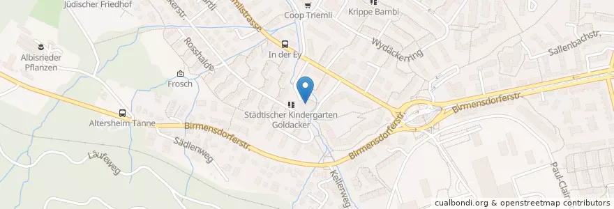 Mapa de ubicacion de Kindergarten Goldacker I + II en Suiza, Zúrich, Bezirk Zürich, Zúrich.