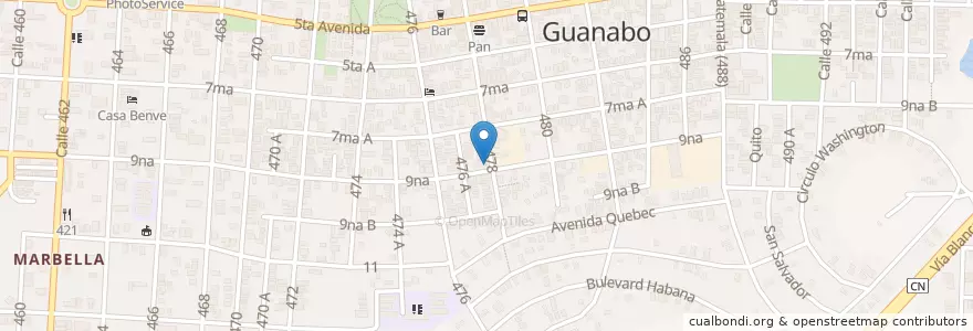 Mapa de ubicacion de Los Jazmines en Cuba, L'Avana, Habana Del Este.