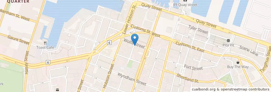 Mapa de ubicacion de Federal @ Wolf Coffeehouse. en Новая Зеландия, Auckland, Waitematā.