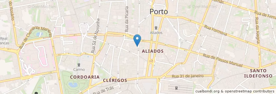 Mapa de ubicacion de MUU Steakhouse en Portogallo, Nord, Área Metropolitana Do Porto, Porto, Porto, Cedofeita, Santo Ildefonso, Sé, Miragaia, São Nicolau E Vitória.