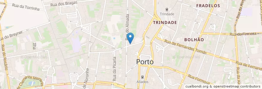 Mapa de ubicacion de Entre Tanto en Portugal, Norte, Área Metropolitana Do Porto, Porto, Porto, Cedofeita, Santo Ildefonso, Sé, Miragaia, São Nicolau E Vitória.