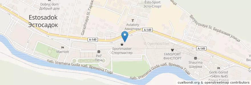Mapa de ubicacion de Зенит Сочи en 러시아, 남부연방관구, Краснодарский Край, Городской Округ Сочи.