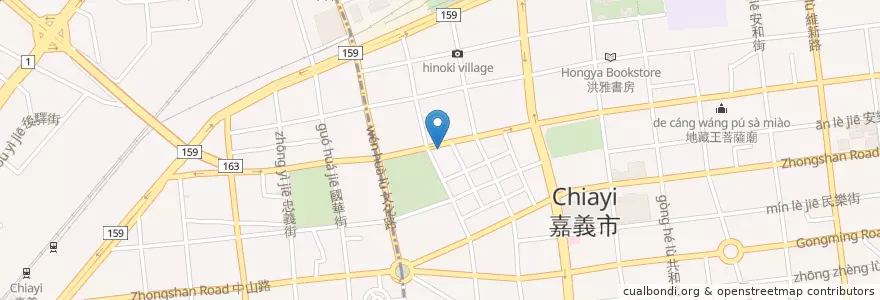 Mapa de ubicacion de 貓頭鷹咖啡 en تايوان, مقاطعة تايوان, شيا يي, مقاطعة شياي, 東區.
