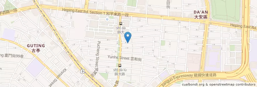 Mapa de ubicacion de 許記生煎包 en تايوان, تايبيه الجديدة, تايبيه, 大安區.