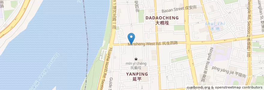 Mapa de ubicacion de 妙口四神湯.肉包專賣店 en 台湾, 新北市, 台北市.