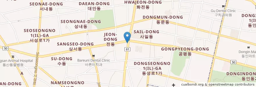 Mapa de ubicacion de ochayamitte en South Korea, Daegu, Jung-Gu, Seongnae-Dong.