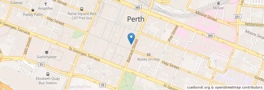 Mapa de ubicacion de Namoo Korean BBQ en オーストラリア, 西オーストラリア, City Of Perth.