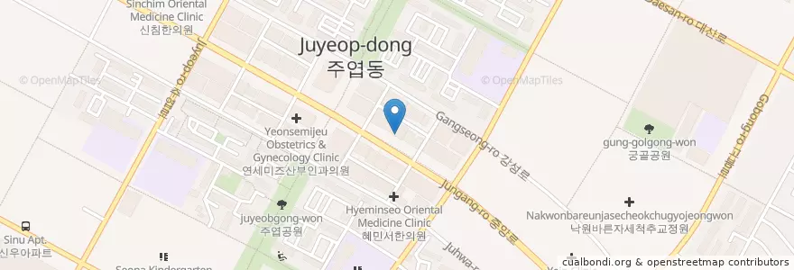 Mapa de ubicacion de 한사랑치과의원 en 대한민국, 경기도, 고양시, 일산서구.