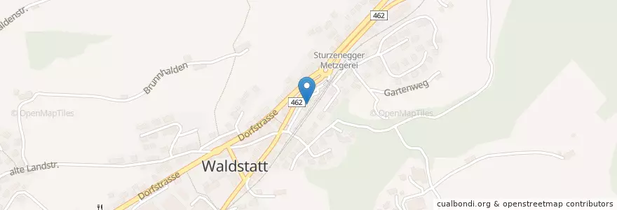 Mapa de ubicacion de 9104 Waldstatt AR en Switzerland, Appenzell Ausserrhoden, Sankt Gallen, Hinterland, Waldstatt.