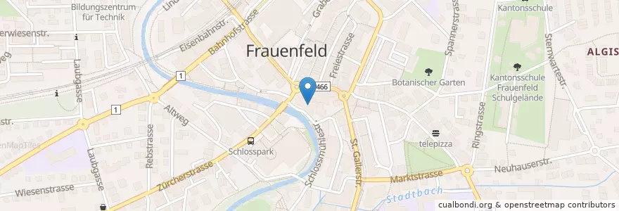 Mapa de ubicacion de Pianobar en Schweiz, Thurgau, Bezirk Frauenfeld, Frauenfeld.