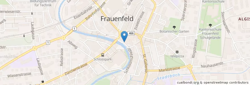 Mapa de ubicacion de Schlosskeller en Schweiz, Thurgau, Bezirk Frauenfeld, Frauenfeld.