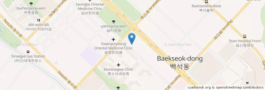 Mapa de ubicacion de 일산사랑병원 en کره جنوبی, گیونگی-دو, 고양시, 일산동구.