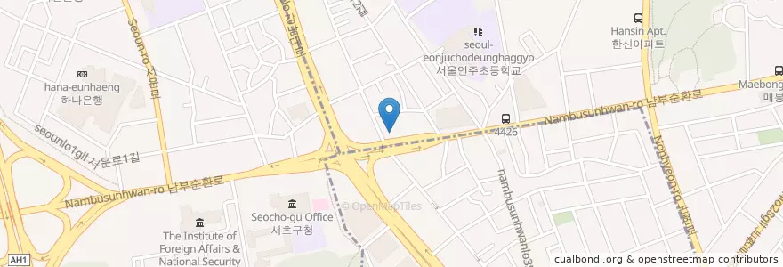 Mapa de ubicacion de Okeullahomajayeonjuui Dental Clinic en South Korea, Seoul, Seocho-Gu, Dogok 1(Il)-Dong.