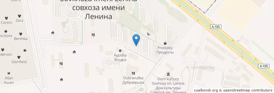 Mapa de ubicacion de Булочная кафешка en Russie, District Fédéral Central, Oblast De Moscou, Ленинский Городской Округ.