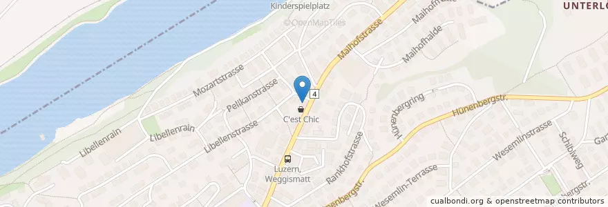 Mapa de ubicacion de PEACEFOOD.BIO (Vegan-Restaurant) en Zwitserland, Luzern, Ebikon.