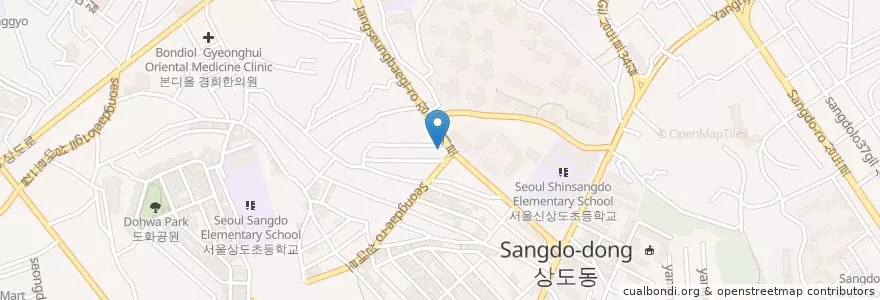 Mapa de ubicacion de 서울뷰치과의원 (Seoul Byu Dental Clinic) en Korea Selatan, 서울, 동작구.