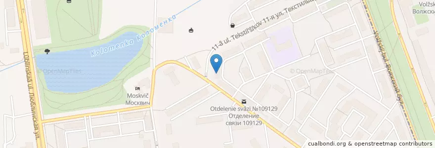 Mapa de ubicacion de СВАП en ロシア, 中央連邦管区, モスクワ, Юго-Восточный Административный Округ, Район Текстильщики.