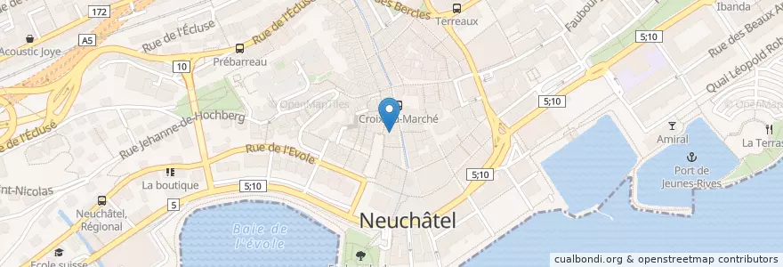 Mapa de ubicacion de La Turquoise en スイス, Neuchâtel, Lac De Neuchâtel (Ne), Neuchâtel.