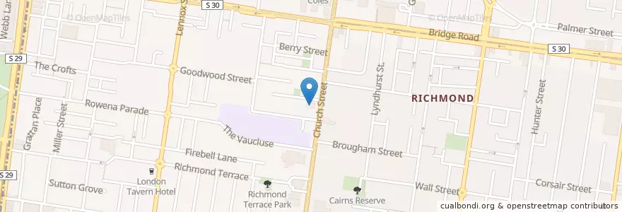 Mapa de ubicacion de Richmond Uniting Church en 오스트레일리아, Victoria, City Of Yarra.