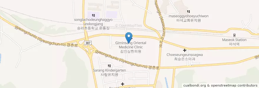 Mapa de ubicacion de 마석치과의원 en Coreia Do Sul, Gyeonggi, 남양주.
