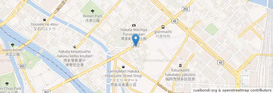 Mapa de ubicacion de 萬行寺 en Japon, Préfecture De Fukuoka, 福岡市, 博多区.