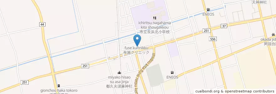 Mapa de ubicacion de ヤマグチ薬局祇園店 en 日本, 滋賀県/滋賀縣, 長浜市.