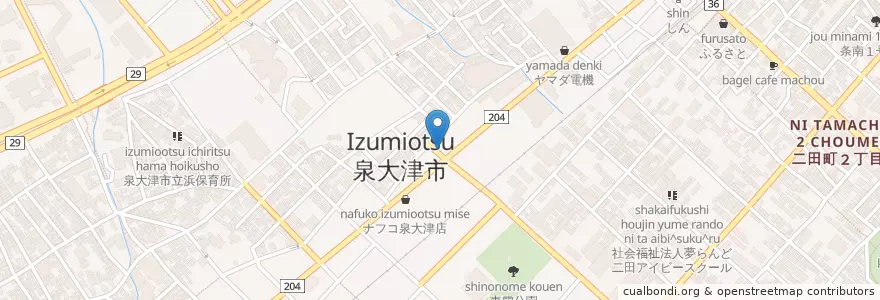 Mapa de ubicacion de きく焼肉店 en 日本, 大阪府, 泉大津市.