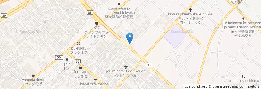 Mapa de ubicacion de ほりぐち歯科医院 en 日本, 大阪府, 泉大津市.