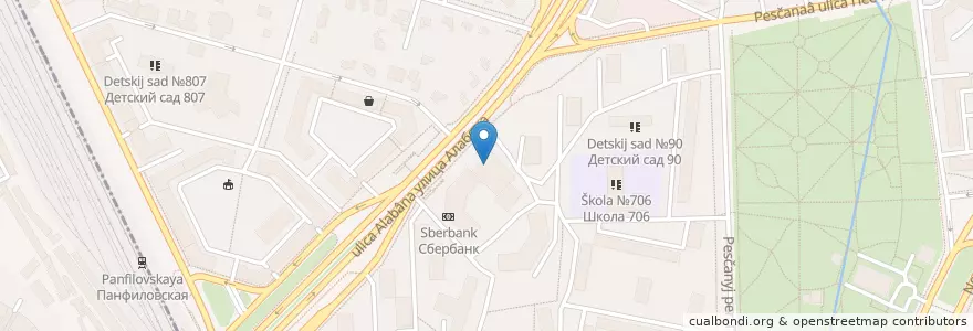Mapa de ubicacion de Спортивная школа олимпийского резерва №73 «Виктория» en Russie, District Fédéral Central, Moscou, Северный Административный Округ, Район Сокол.
