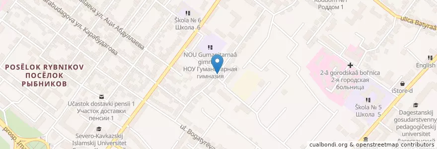 Mapa de ubicacion de Миньоны en روسيا, منطقة شمال القوقاز الفيدرالية, Дагестан, Городской Округ Махачкала.
